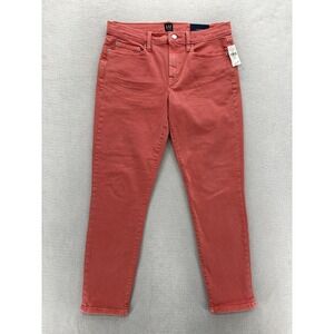 Gap True Skinny Ankle Jeans Womens 28 Pink Coral Mid Rise Stretch Denim Pants